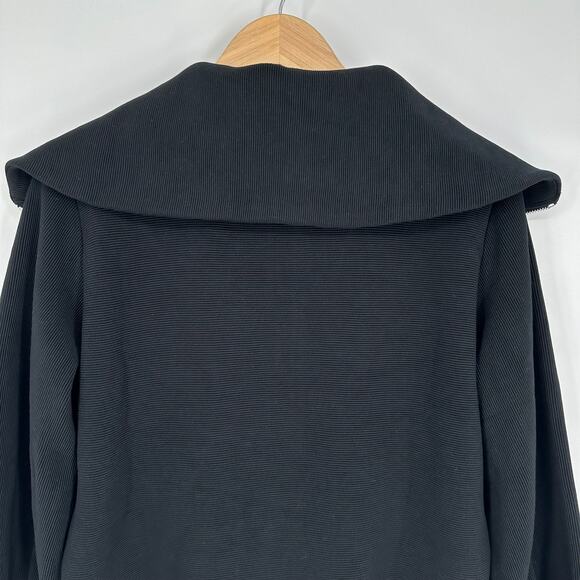 Varley Ells Jacket Ribbed Ottoman Long Balloon Sleeve Oversized Sweatshirt Black - Picture 10 of 16